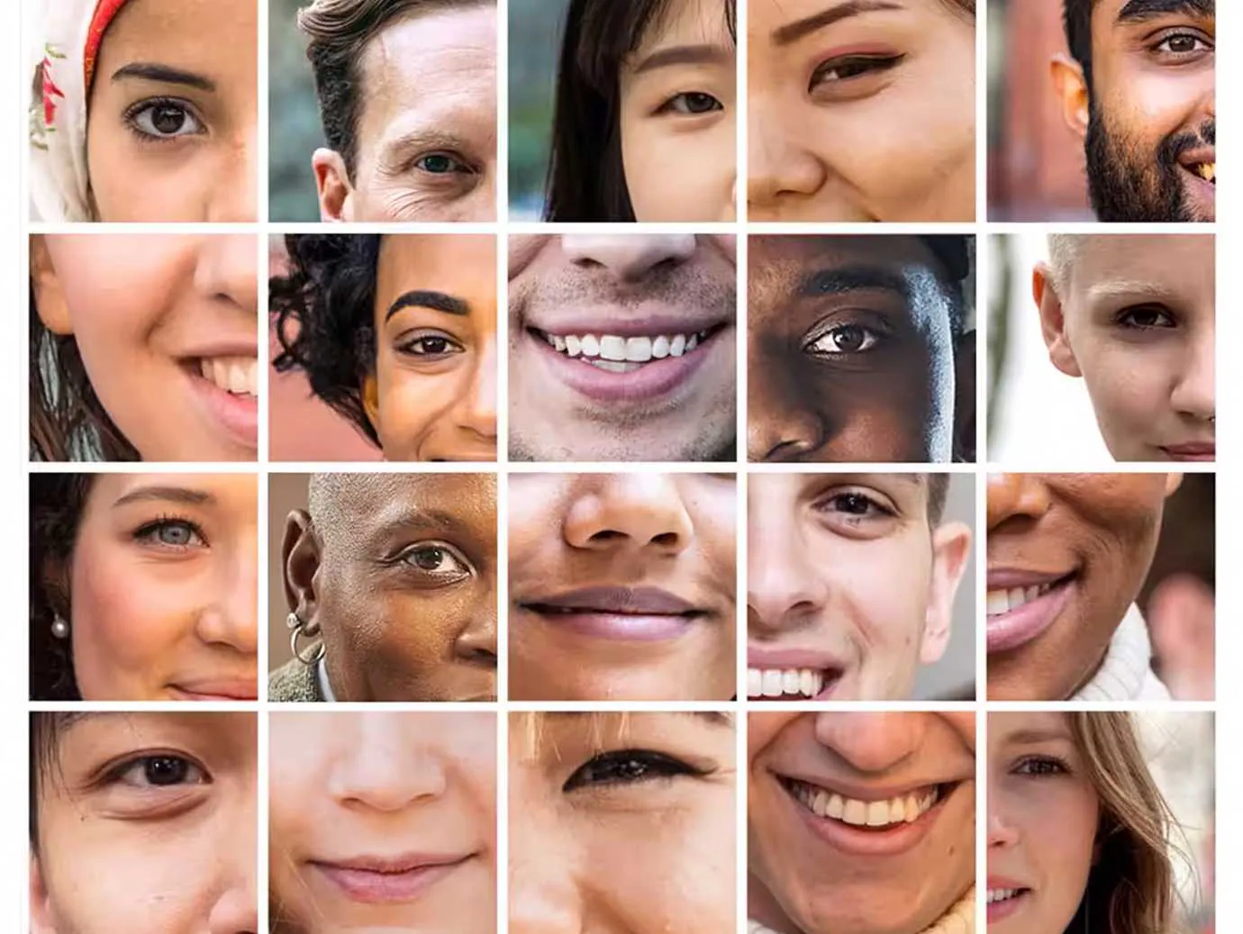 Different smiling faces